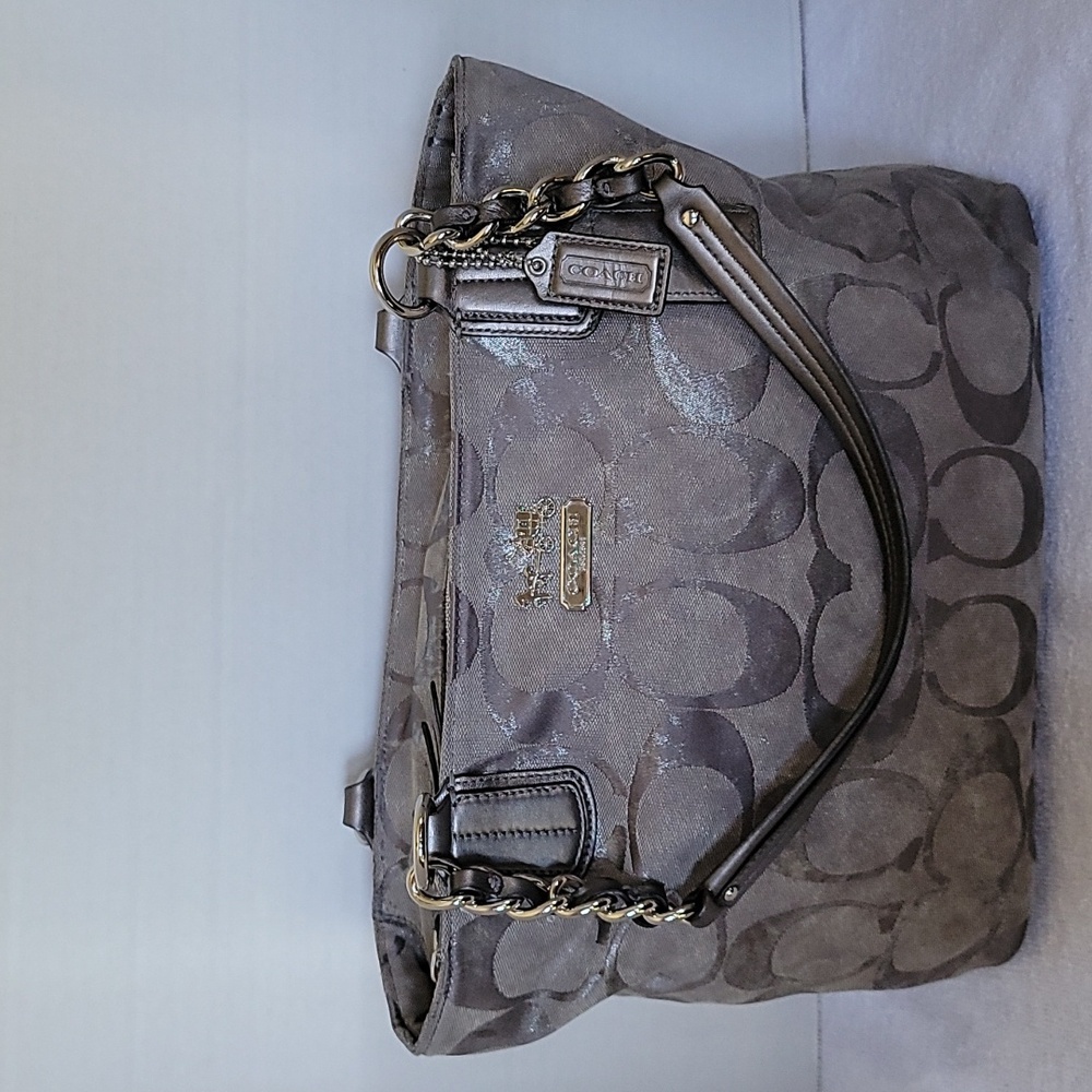 Coach Madison East/West Op Art shoulder handbag